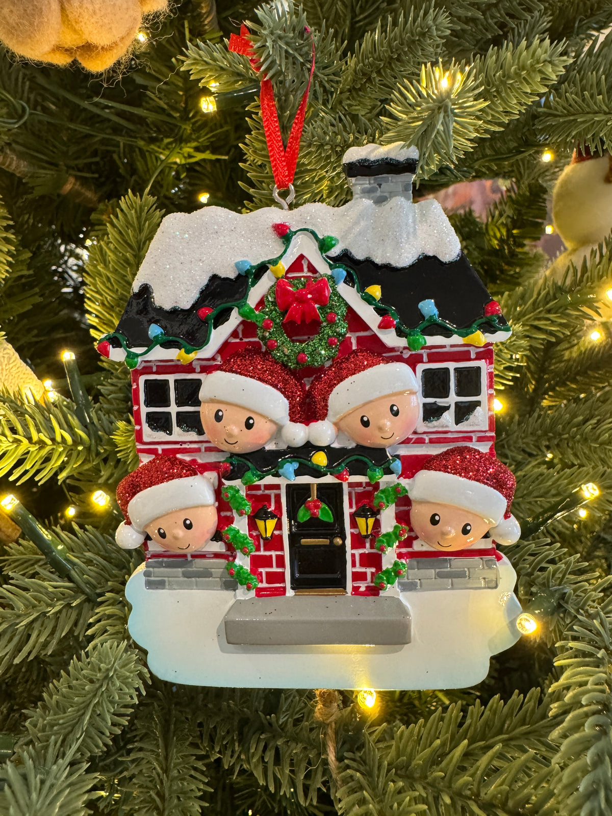Santa Heads Family of 4