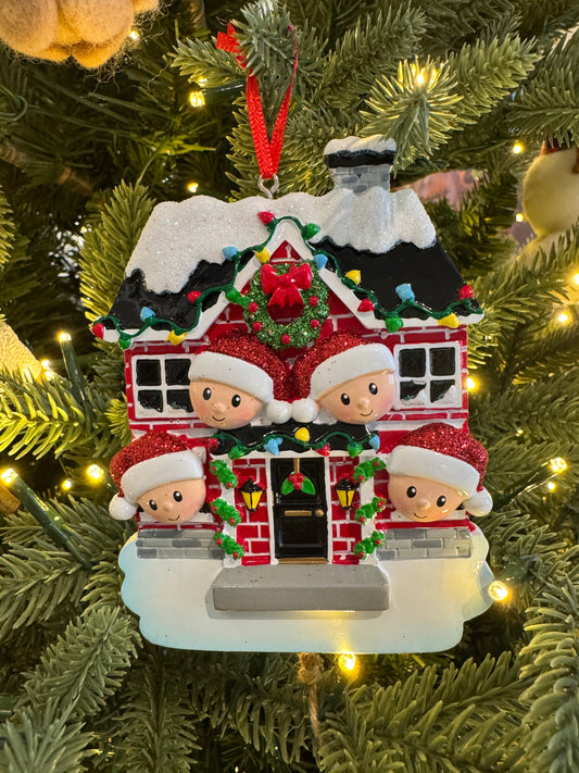 Santa Heads Family of 4
