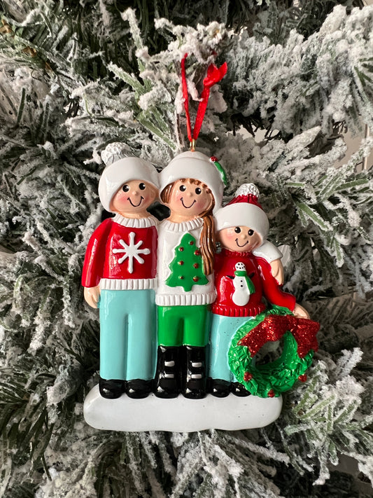 Holiday Sweater family of 3