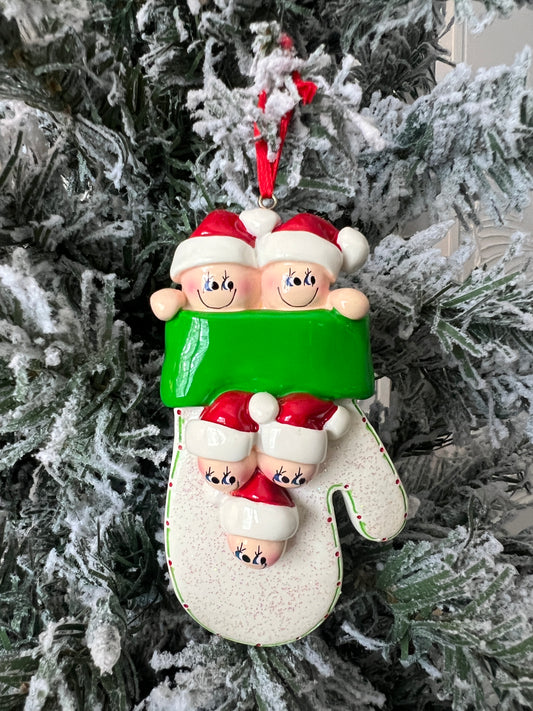 Santa mitten family of 5