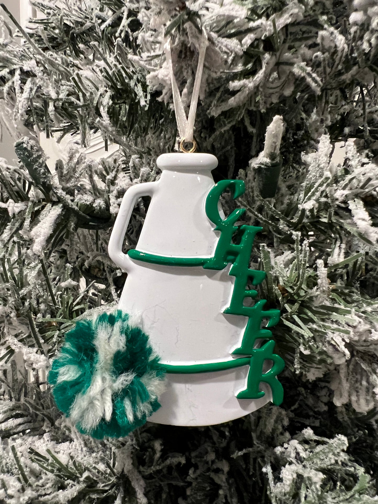 Green and White Cheerleader Megaphone